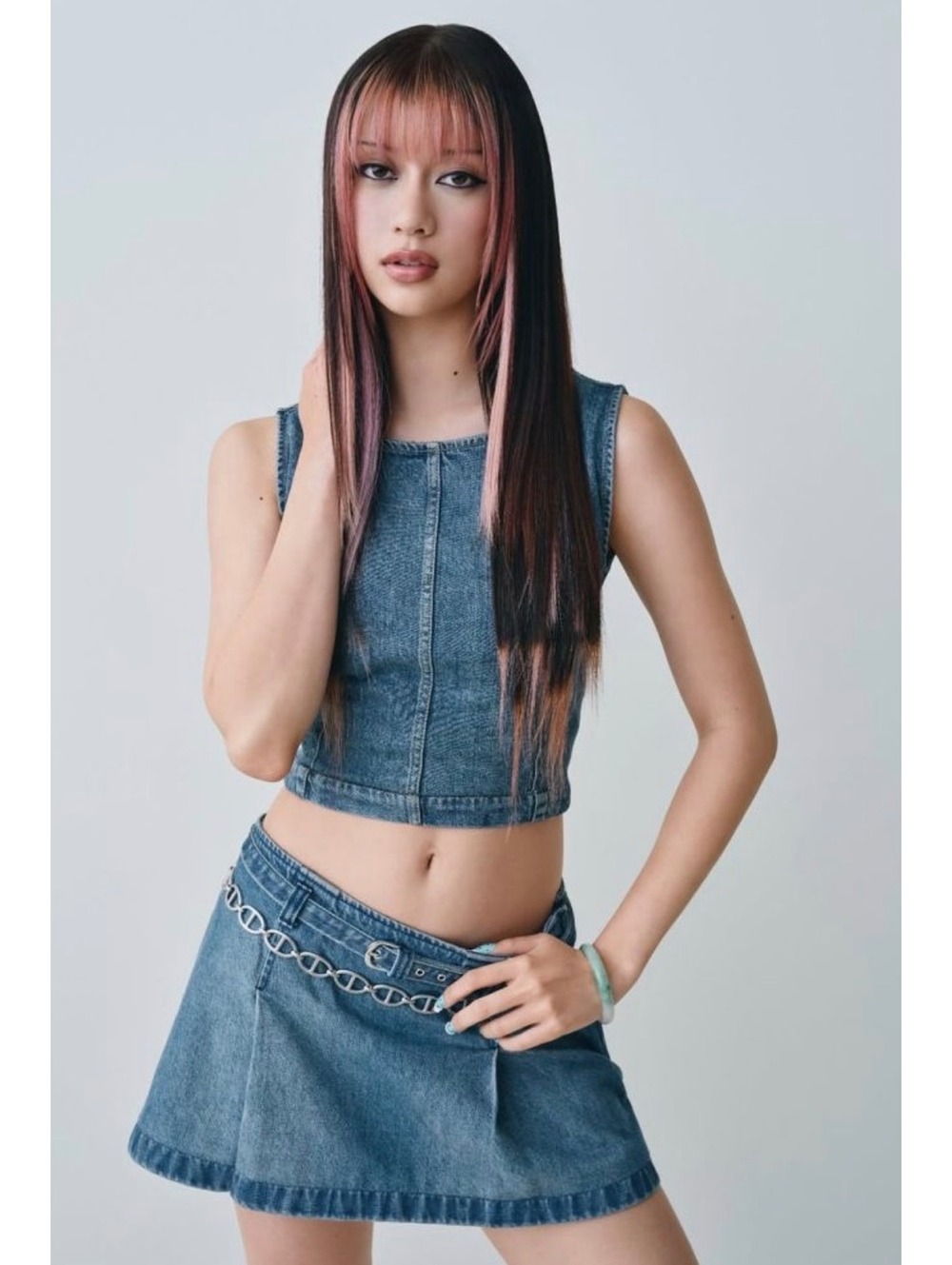 Gap Belted Denim Jean Mini Skirt Katseye
